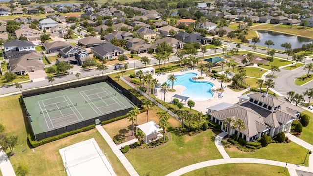 15586 Hamlin Blossom Ave, Winter Garden, FL 34787 - aerial view of residential area with a pool and a nearby body of water