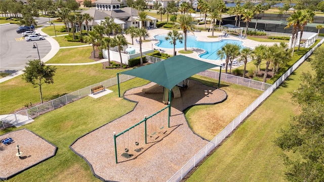 15586 Hamlin Blossom Ave, Winter Garden, FL 34787 - aerial view of residential area with a pool area
