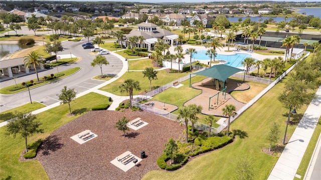 15586 Hamlin Blossom Ave, Winter Garden, FL 34787 - aerial view of residential area with a pool area and a nearby body of water
