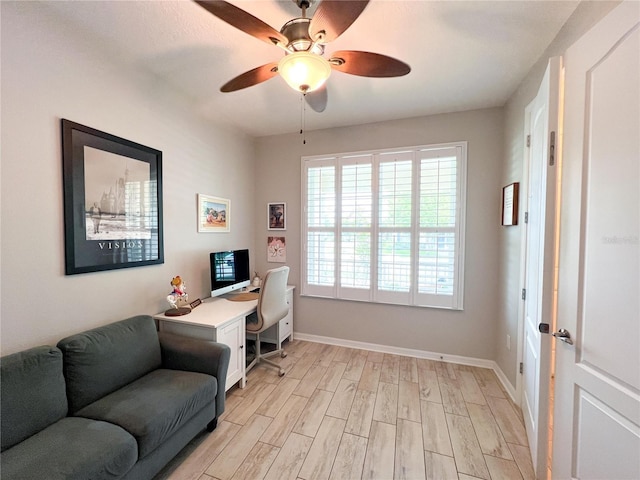 8004 Sweet Orange Ave, Winter Garden, FL 34787 - office featuring light wood finished floors and a ceiling fan