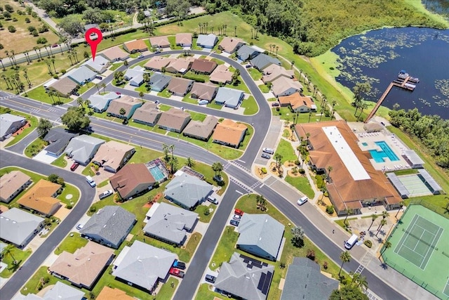 422 Harbourview Dr, Haines City, FL 33844 - aerial overview of property's location with a large body of water and nearby suburban area