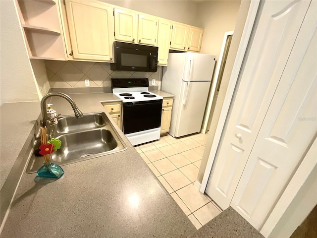 1375 Lake Shadow Cir Unit 11203, Maitland, FL 32751 - kitchen featuring white appliances, decorative backsplash, open shelves, and light countertops