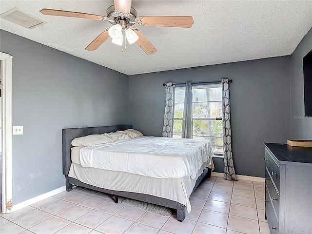 1510 Chatsworth Ave, Deltona, FL 32738 - bedroom featuring a textured ceiling, light tile patterned floors, and a ceiling fan