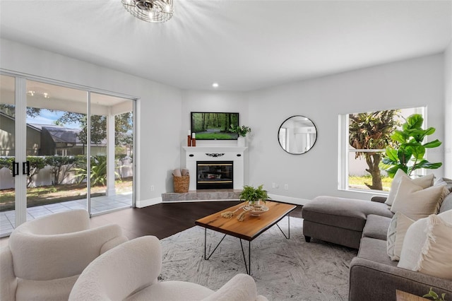 1121 Needlewood Loop, Oviedo, FL 32765 - living room with a fireplace and wood finished floors