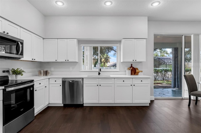 1121 Needlewood Loop, Oviedo, FL 32765 - kitchen with stainless steel appliances, light countertops, healthy amount of natural light, dark wood finished floors, and recessed lighting