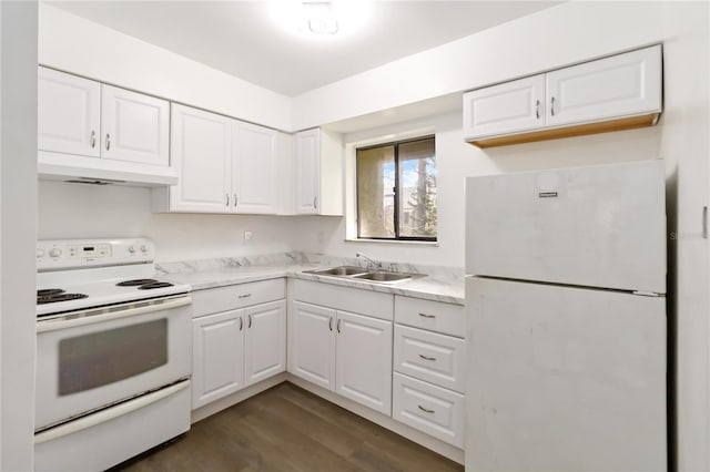 175 Springwood Cir Unit C, Longwood, FL 32750 - kitchen with white appliances, under cabinet range hood, and white cabinets