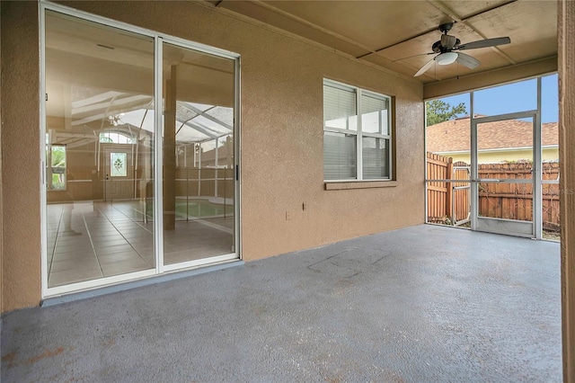 2408 Groveway Dr, Valrico, FL 33596 - unfurnished sunroom featuring ceiling fan