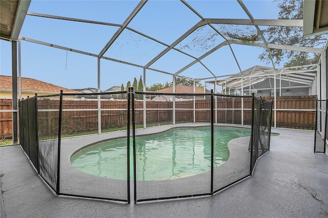 2408 Groveway Dr, Valrico, FL 33596 - view of swimming pool with a patio, a fenced backyard, and glass enclosure