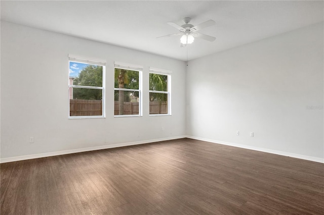 13510 Copper Belly Ct, Riverview, FL 33569 - unfurnished room with dark wood-style flooring and ceiling fan