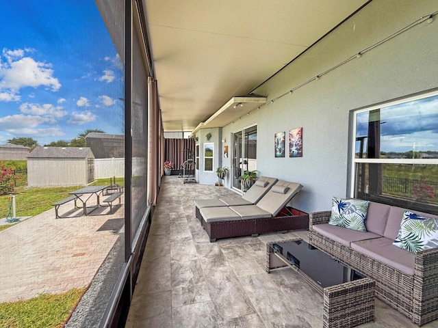 5209 Cape Hatteras Dr, Clermont, FL 34714 - view of patio / terrace with an outdoor structure and an outdoor hangout area