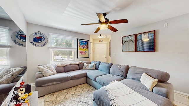 3012 Parkway Blvd Unit 203, Kissimmee, FL 34747 - living room featuring a ceiling fan and baseboards