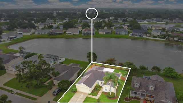 11813 Colyar Ln, Parrish, FL 34219 - aerial view of residential area with a large body of water and property parcel outlined
