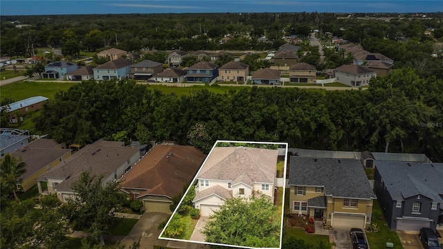 316 Crichton St, Ruskin, FL 33570 - aerial perspective of suburban area with property parcel outlined