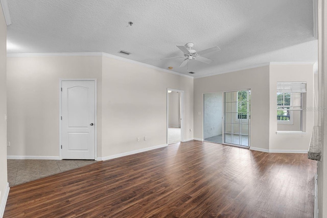 4881 Cypress Woods Dr Unit 3203, Orlando, FL 32811 - unfurnished room with wood finished floors, a ceiling fan, a textured ceiling, and ornamental molding