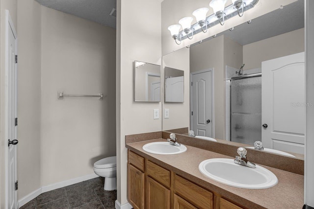 4881 Cypress Woods Dr Unit 3203, Orlando, FL 32811 - full bathroom with a shower with door, double vanity, and tile patterned floors
