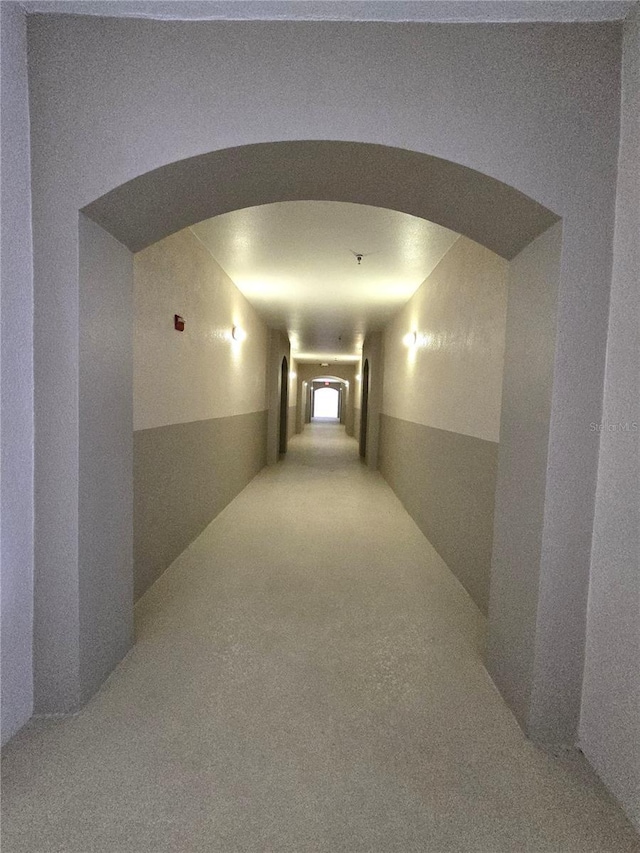3001 Laurel Run Ln Unit 203, Kissimmee, FL 34741 - hallway featuring arched walkways and carpet floors