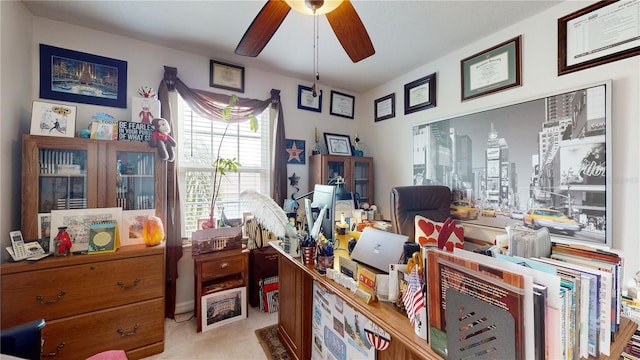 16250 Firedragon Dr, Winter Garden, FL 34787 - office featuring a ceiling fan and carpet