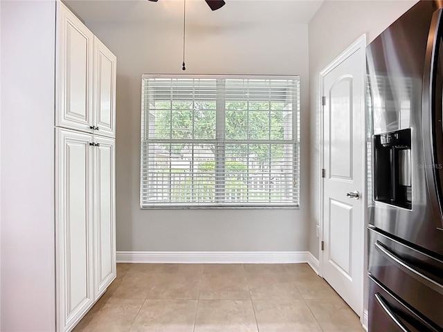 11127 Irish Moss Ave, Riverview, FL 33569 - unfurnished dining area featuring light tile patterned floors and ceiling fan