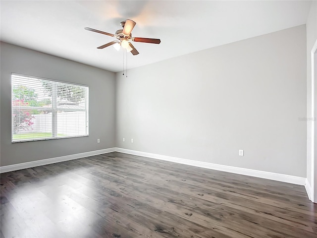 11127 Irish Moss Ave, Riverview, FL 33569 - empty room with dark wood-style flooring and a ceiling fan