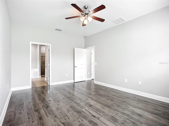 11127 Irish Moss Ave, Riverview, FL 33569 - empty room featuring a ceiling fan and wood finished floors