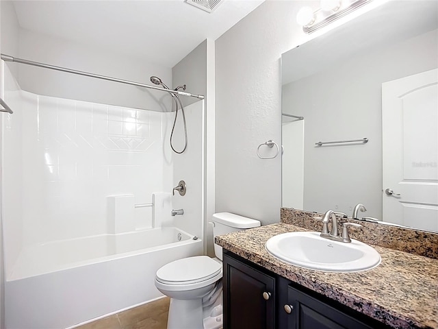 11127 Irish Moss Ave, Riverview, FL 33569 - bathroom with vanity, bathing tub / shower combination, and tile patterned floors