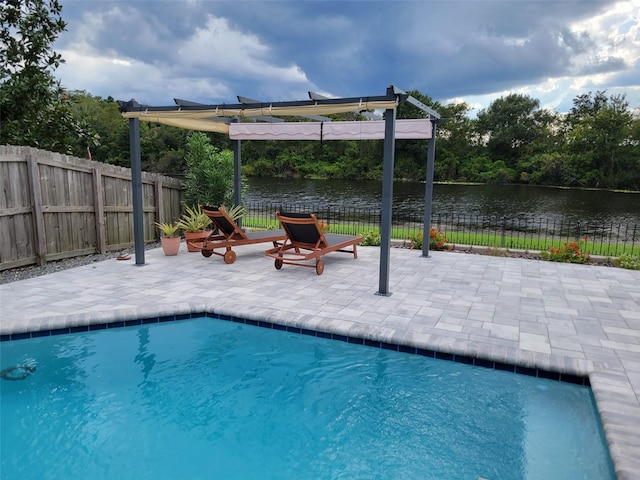 1632 Slash Pine Pl, Oviedo, FL 32765 - view of swimming pool with a water view, a patio, and a pergola