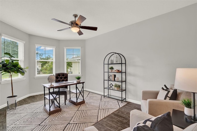 470 Briarbrook Way, Deland, FL 32724 - office featuring wood finished floors and ceiling fan