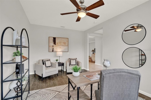 470 Briarbrook Way, Deland, FL 32724 - living room with wood finished floors and a ceiling fan