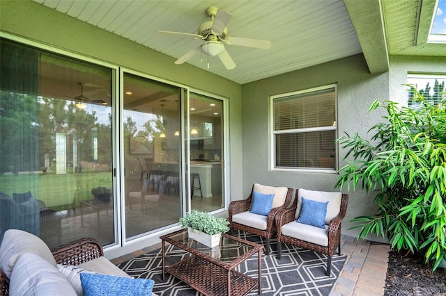 470 Briarbrook Way, Deland, FL 32724 - sunroom / solarium featuring ceiling fan and an outdoor living space