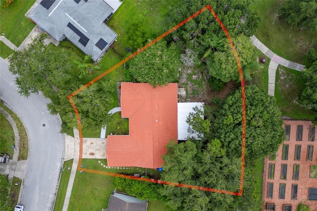 2666 Capp Cir, Kissimmee, FL 34744 - aerial overview of property's location featuring property boundaries highlighted