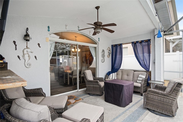 1145 Jaybee Ave, Davenport, FL 33897 - view of patio / terrace with ceiling fan and an outdoor hangout area