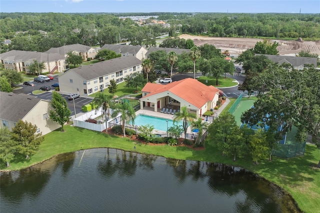 2786 Club Cortile Cir Unit B, Kissimmee, FL 34746 - aerial perspective of suburban area featuring a pool and a large body of water
