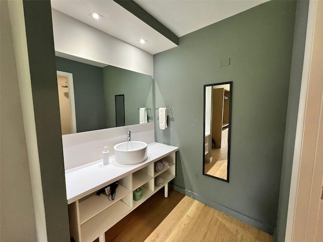5245 W Irlo Bronson Memorial Hwy Unit 156, Kissimmee, FL 34746 - bathroom featuring wood finished floors and vanity