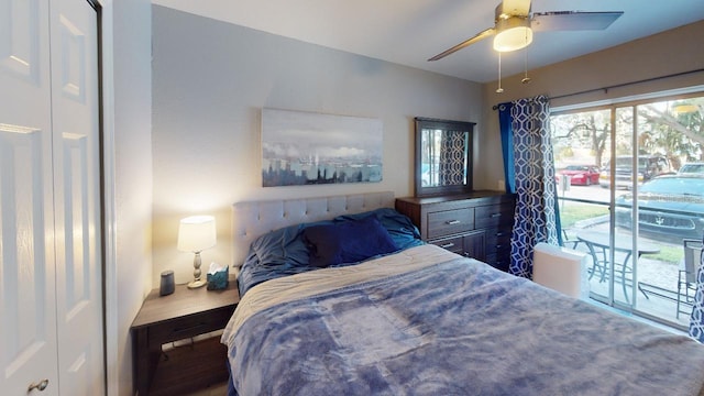 133 Oyster Bay Cir Unit 100, Altamonte Springs, FL 32701 - bedroom featuring access to exterior and ceiling fan