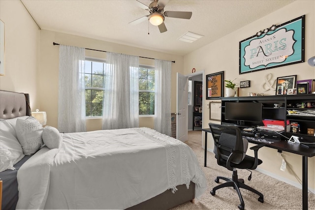 2700 Tree Meadow Loop, Apopka, FL 32712 - carpeted bedroom featuring an office area and a ceiling fan