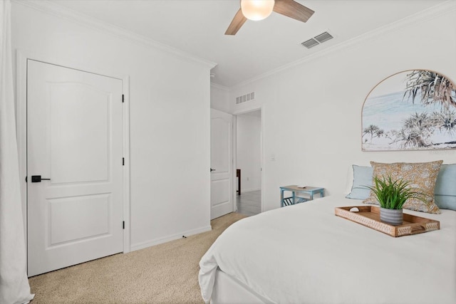 5684 Horseshoe Loop, Apopka, FL 32712 - bedroom featuring ornamental molding, carpet flooring, and a ceiling fan