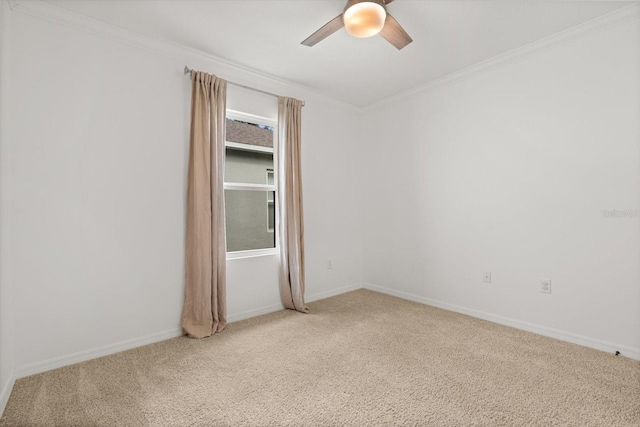 5684 Horseshoe Loop, Apopka, FL 32712 - empty room with ceiling fan, light colored carpet, and crown molding