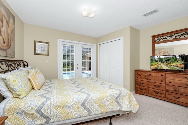 3422 Swallow Hill St, Clermont, FL 34714 - carpeted bedroom with french doors, access to exterior, and a closet