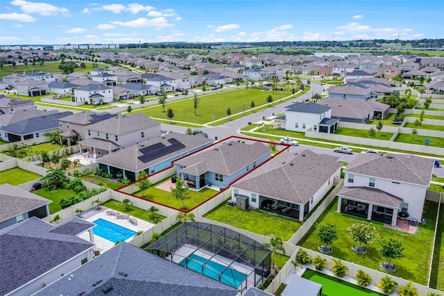 2936 Wild Mulberry Dr, Clermont, FL 34711 - aerial view of residential area featuring property parcel outlined and a pool area