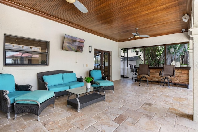 10545 Down Lakeview Cir, Windermere, FL 34786 - view of patio / terrace with a ceiling fan and an outdoor hangout area