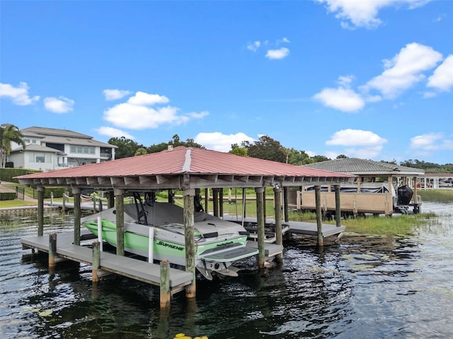 10545 Down Lakeview Cir, Windermere, FL 34786 - dock area featuring boat lift and a water view