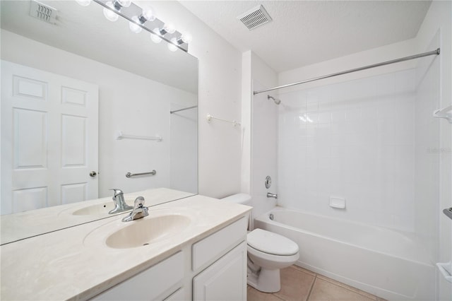 1762 Laurel Brook Loop, Casselberry, FL 32707 - bathroom with vanity, tile patterned flooring, shower / washtub combination, and a textured ceiling