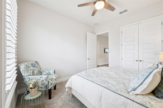 17838 Hither Hills Cir, Winter Garden, FL 34787 - carpeted bedroom featuring a closet and ceiling fan