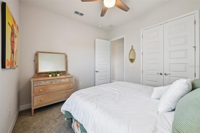 17838 Hither Hills Cir, Winter Garden, FL 34787 - bedroom featuring carpet, a closet, and a ceiling fan