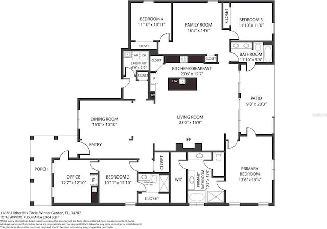 17838 Hither Hills Cir, Winter Garden, FL 34787 - view of floor plan / room layout