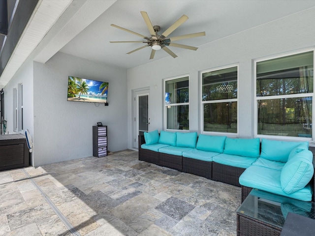 2452 Camden Park Ave, Davenport, FL 33837 - view of patio with an outdoor living space and ceiling fan
