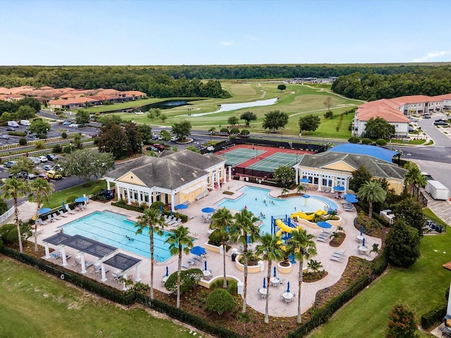 2452 Camden Park Ave, Davenport, FL 33837 - aerial view of a pool and a golf club