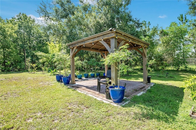 18852 Starry St, Orlando, FL 32833 - view of grassy yard with a gazebo and a patio