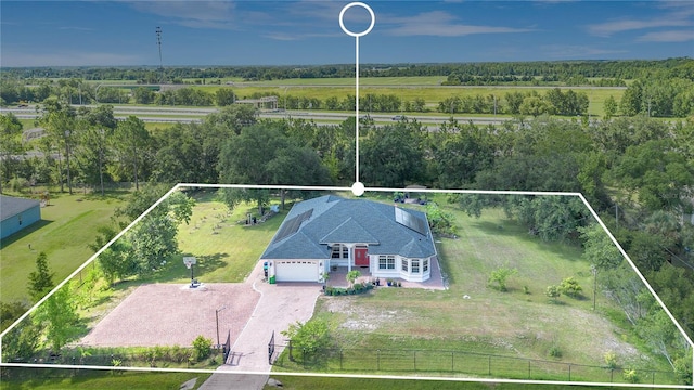 18852 Starry St, Orlando, FL 32833 - view from above of property with property boundaries highlighted