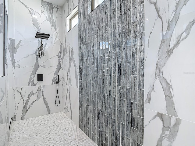 1329 Jumana Loop, Apollo Beach, FL 33572 - bathroom with a marble finish shower and tile walls